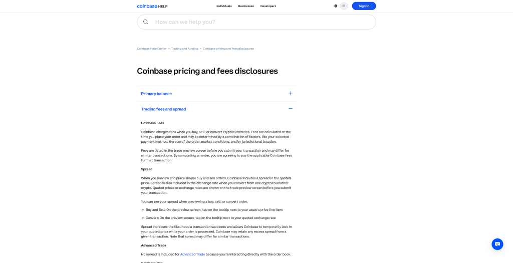Comisiones de Coinbase