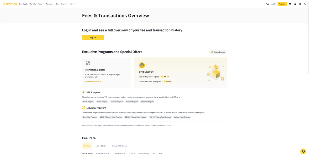 Kosten van Binance