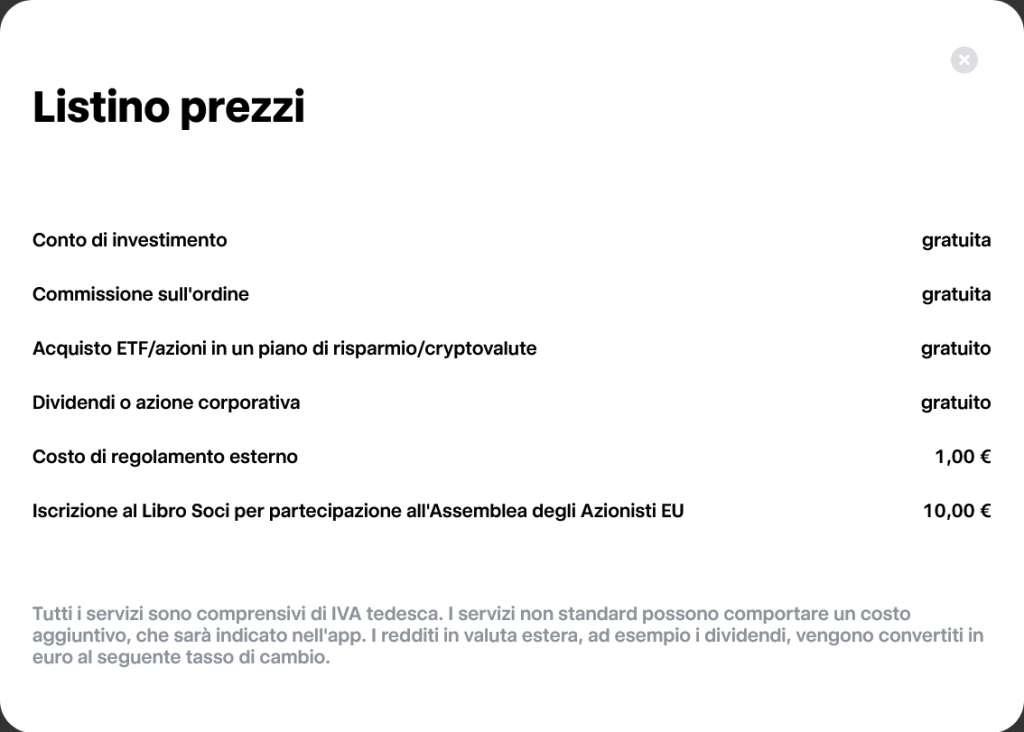 Comissioni di Trade Republic