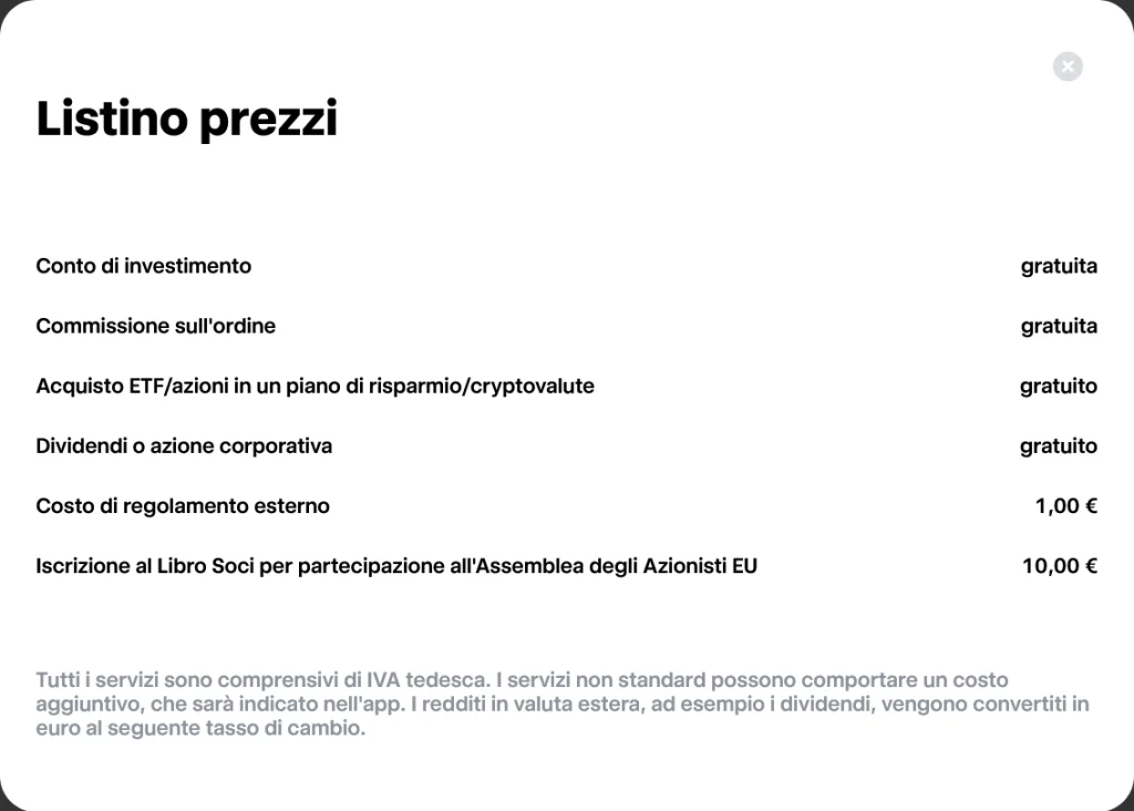 Comissioni di Trade Republic