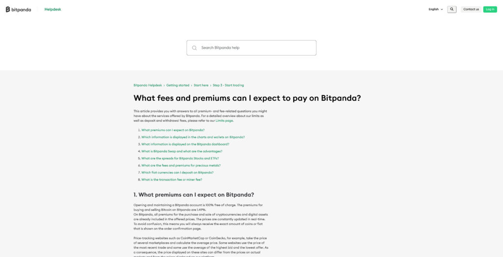 Bitpanda Fees