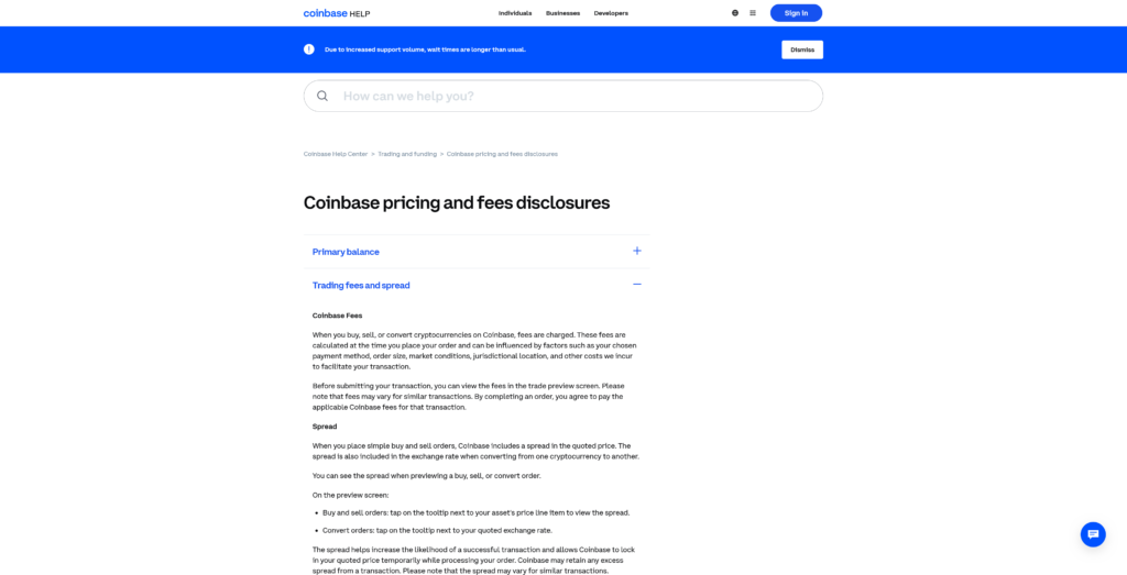 Avgifter på Coinbase